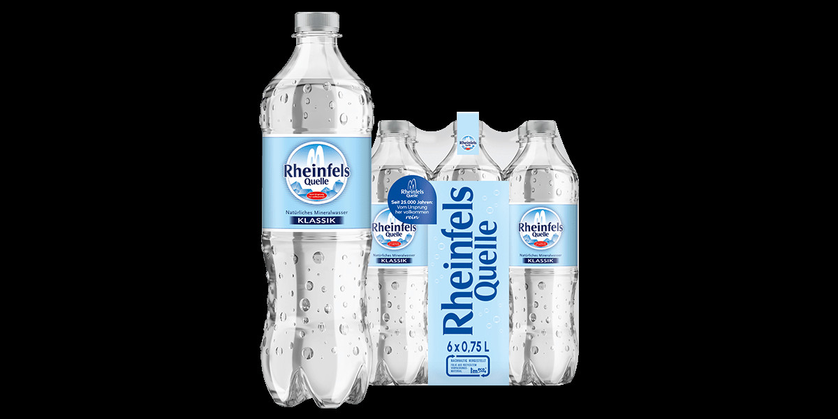 Pack mit 6 Flaschen Rheinfels Quelle Klassik in 0,75 L PET-Einweg